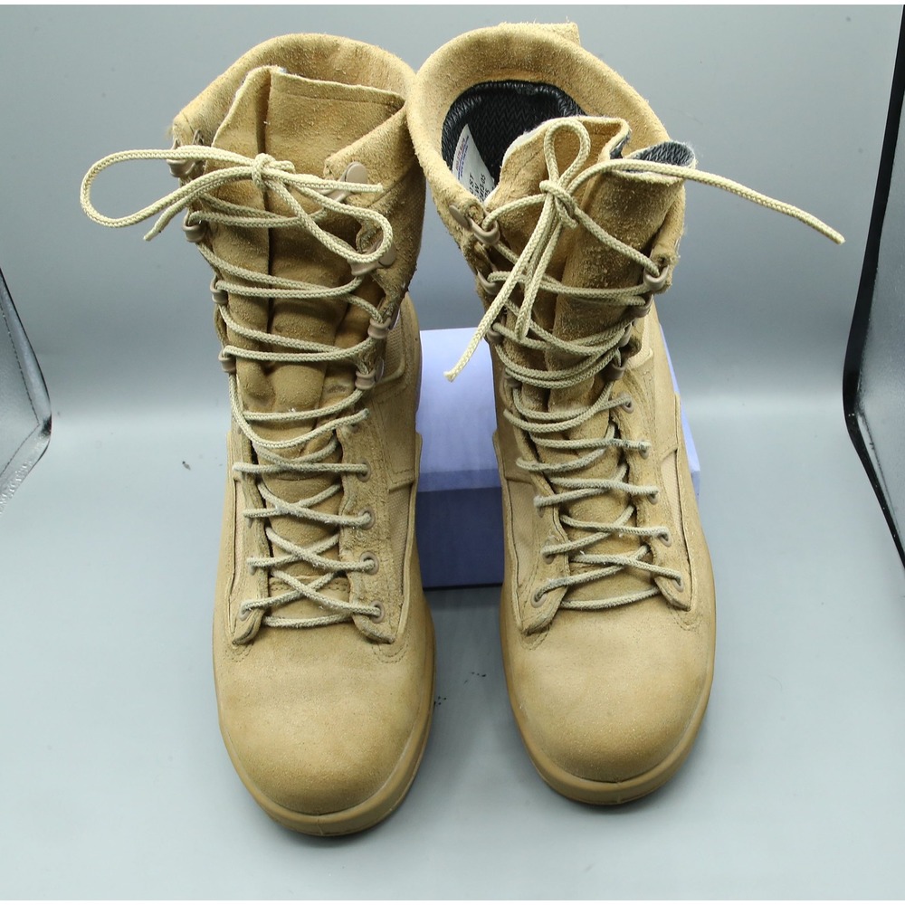 Belleville 790 ST Tan Suede Steel Toe Waterproof Combat Flight Boots 5.5 W USA